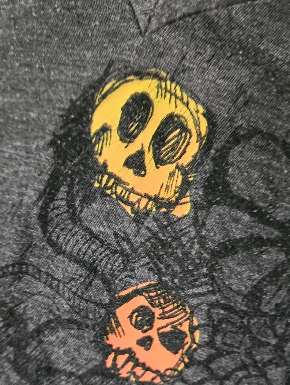 Fox Women's Dark Gray V‑Neck Graphic Tee with Yellow, Pink & Orange Accents - Picture 5 of 6